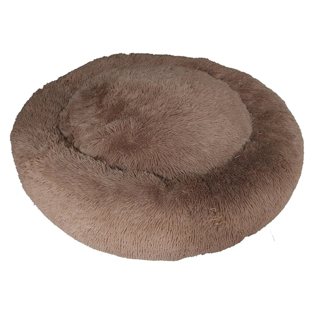 Snuggle Pals Calming Cuddler Faux Fur Plush Pet Dog Bed Brown 120cm - Brown