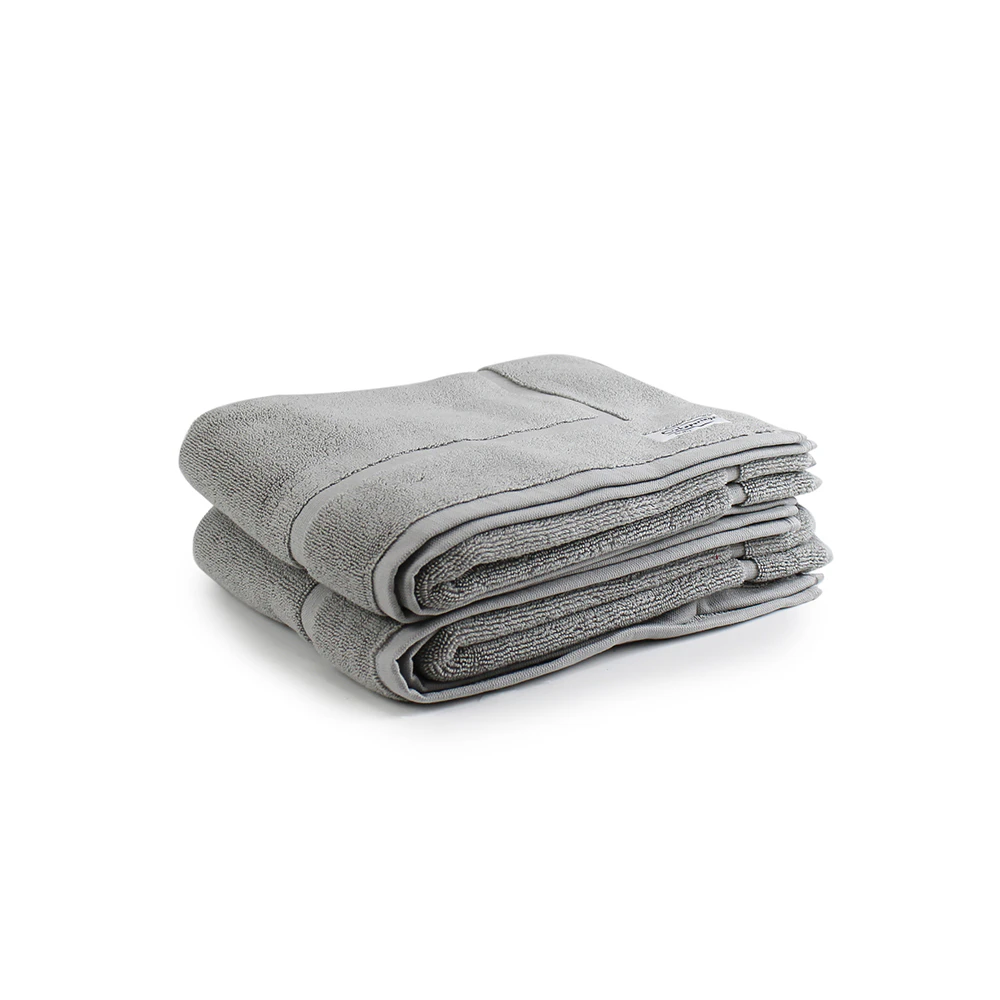 2pc Onkaparinga 60x90cm Cotton Flinders Premium Bath Mats Set 800GSM Grey