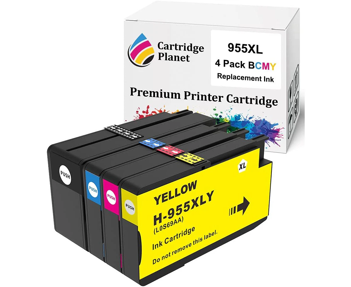 4 Pack (1BK,1C,1M,1Y) Compatible Ink for HP 955XL for HP Officejet Pro 7720 7730 7740 8210 8216 8710 8720 8730 8740 8745