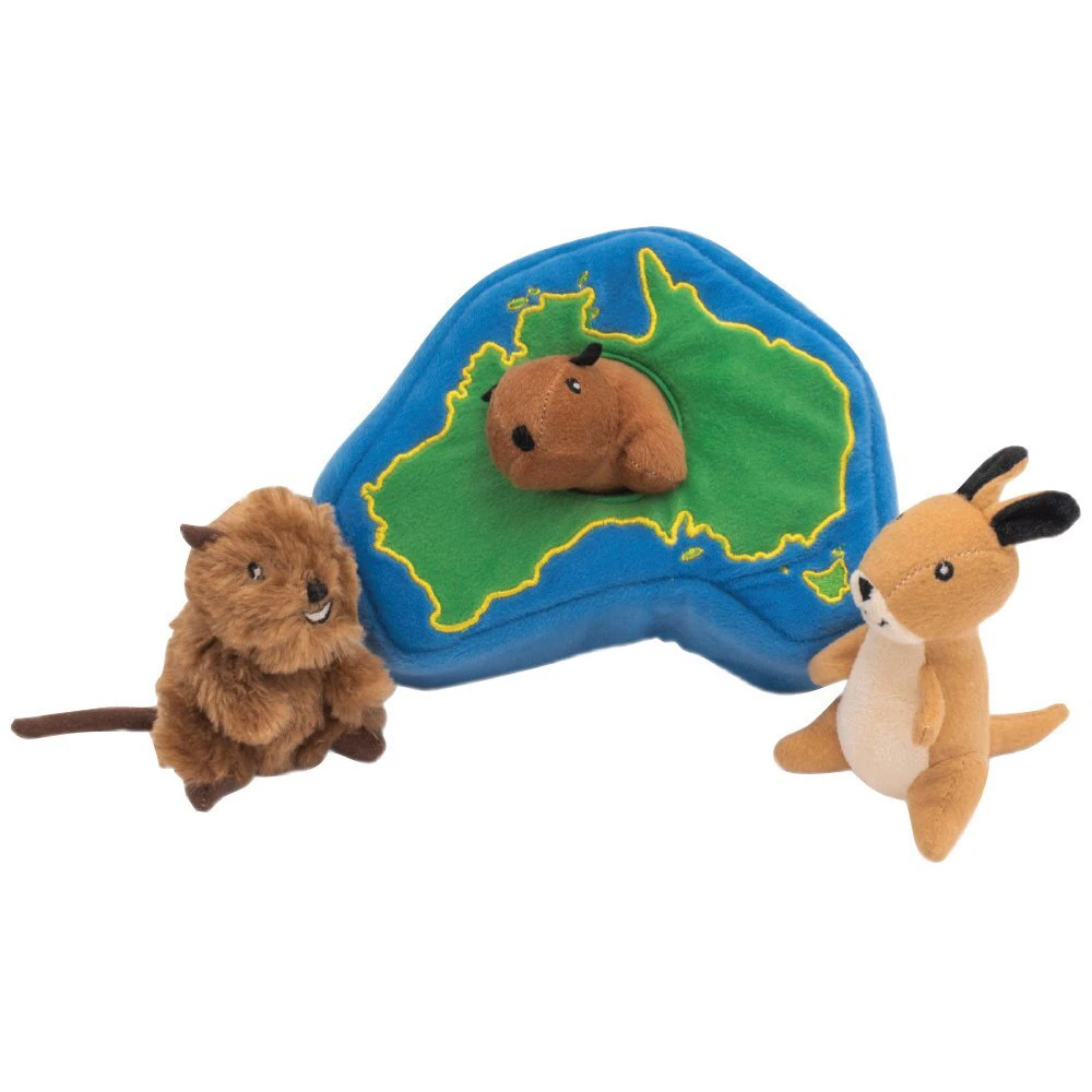 Animals in Australia Zippy Burrow 17cm x 21.5cm x 9.5cm Soft Plush Dog & Puppy Toy by ZippyPaws