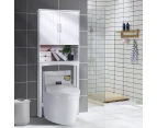 Over-The-Toilet Bathroom Space Saver Storage Organizer Double Door Cabinet White