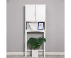 Over-The-Toilet Bathroom Space Saver Storage Organizer Double Door Cabinet White