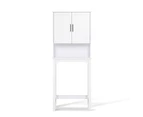 Over-The-Toilet Bathroom Space Saver Storage Organizer Double Door Cabinet White