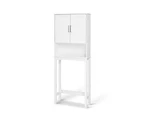 Over-The-Toilet Bathroom Space Saver Storage Organizer Double Door Cabinet White