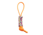 Pet Teething Toy Strong Flexibility Hand-pulling Design Safe Attractive Smooth Relieve Stress TPR Rope Knot Dog Chew Toy for Teddy-Orange