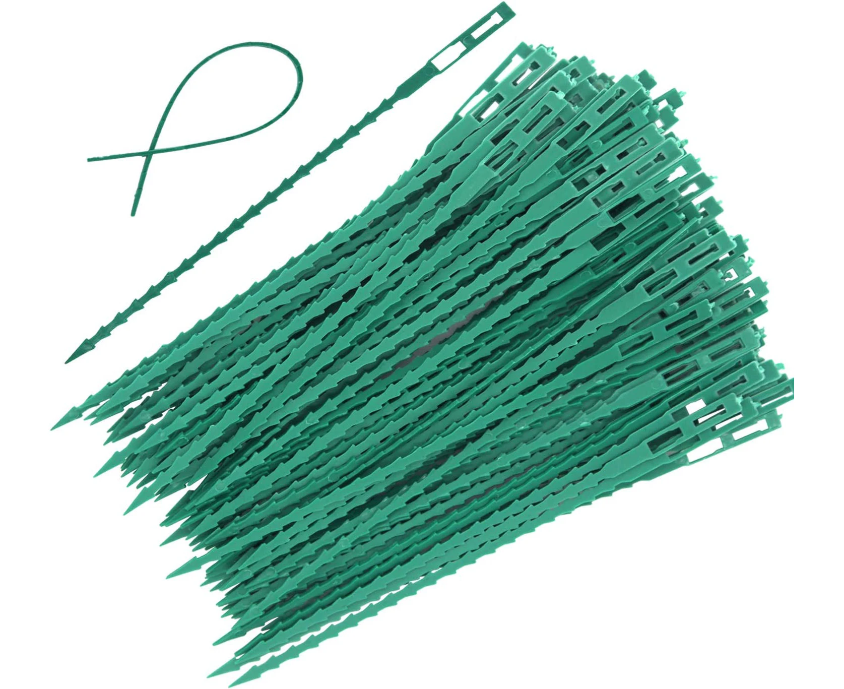 100 Pieces Adjustable Garden Plant Twist Ties,  Flexible Plastic Twist Ties Multi-Use for Secure Vine (Green)