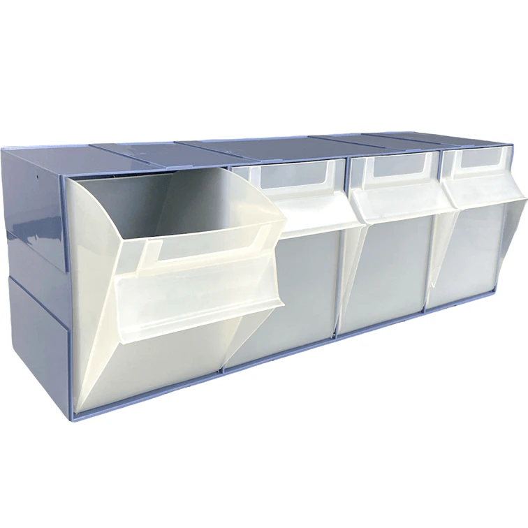 Shuter 4 Compartment Storage Cabinet Tilt Free Block Bin Stackable Large