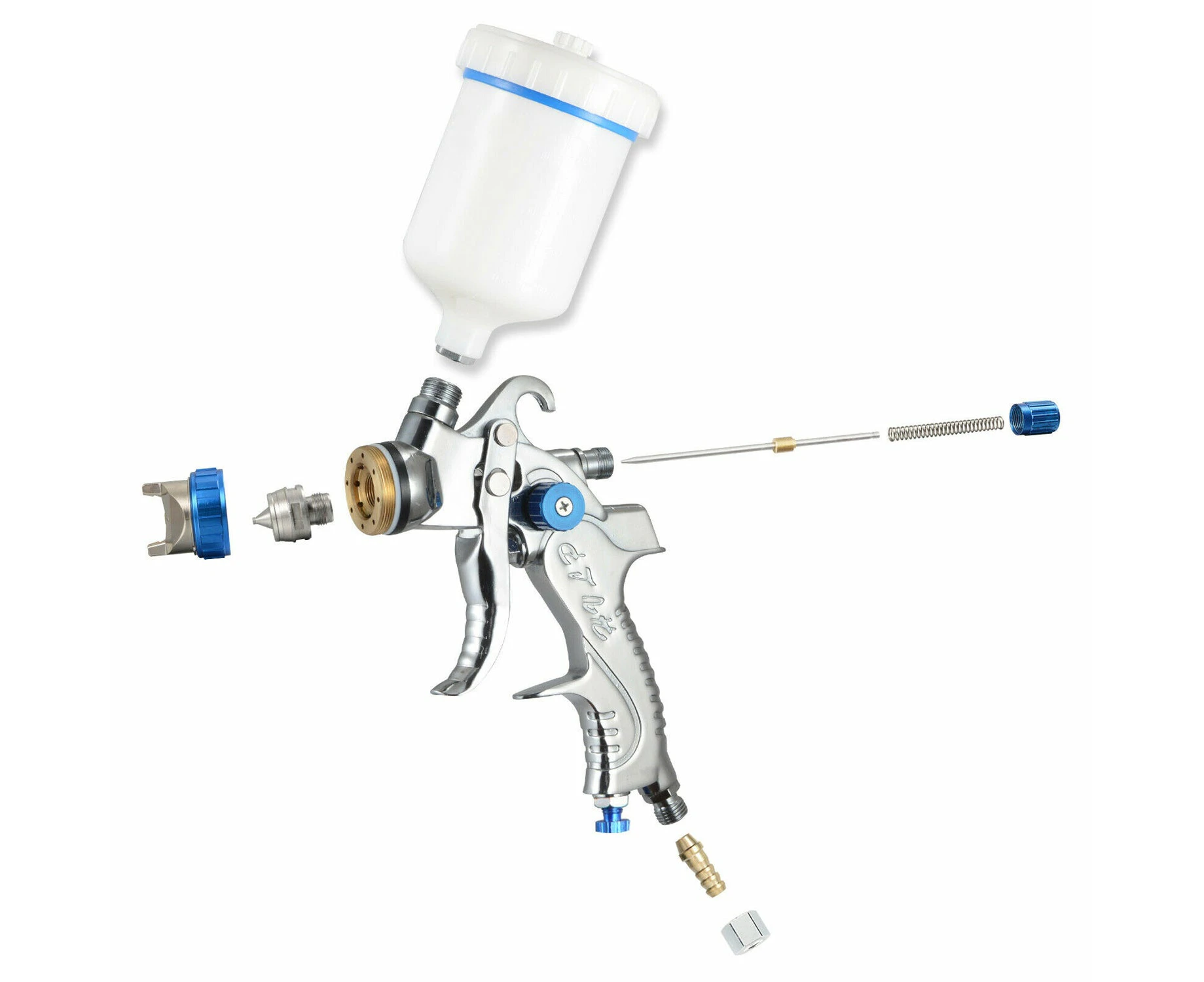 Spray Gun HVLP Gravity Gun Paint Feed Air Spray Gun Kit 3 Nozzle 1.4mm 1.7mm 2mm