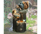 Animal Statue Cute Luminous Solar Powered Cascading Freestanding LED Squirrel Figurine Duck Decor for Garden-