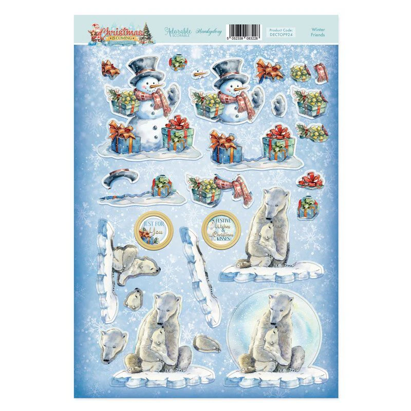 Hunkydory Winter Friends Decoupage Topper Sheet