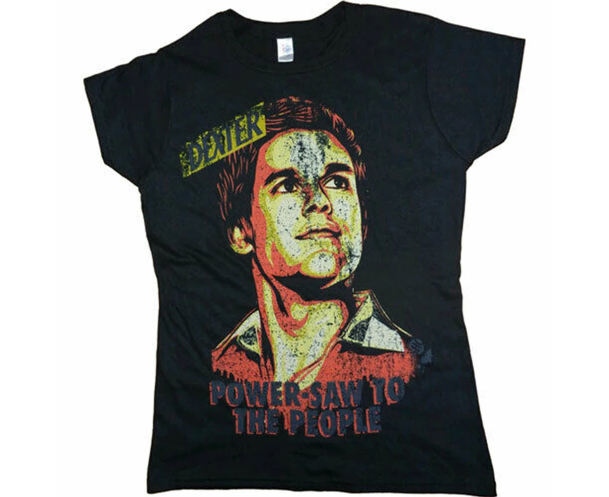 Dexter Power-Saw Black Female T-Shirt