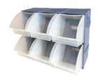 Shuter 6 Compartment Organiser Storage Cabinet Tilt Free Block Bin Stackable