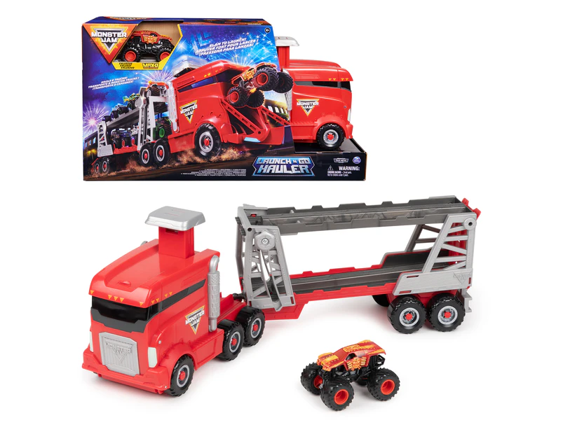 Spin Master Monster Jam 1:64 Launch N Go Hauler w/ Max-D Truck Kids Toy 3+