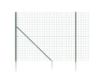 vidaXL Wire Mesh Fence with Spike Anchors Green 1.4x25 m