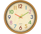 Kids Wall Clock, 12"/30cm Kids Wall Clock Silent Color Numbers