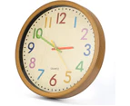 Kids Wall Clock, 12"/30cm Kids Wall Clock Silent Color Numbers