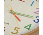 Kids Wall Clock, 12"/30cm Kids Wall Clock Silent Color Numbers