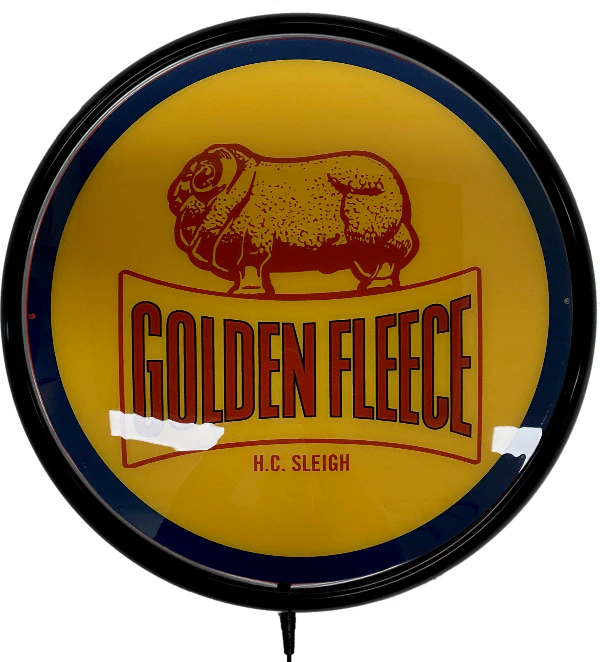 Golden Fleece Bar Lighting Wall Sign Light Button Black