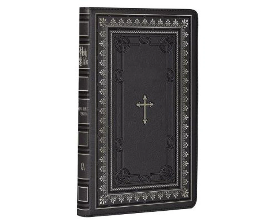 KJV Deluxe Gift Bible Black Cross Faux Leather