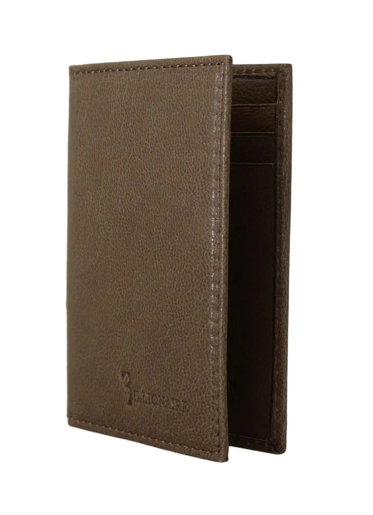 Billionaire Italian Couture Men Leather Bifold Wallet - Brown