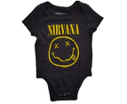 Nirvana Kids Baby Grow: Yellow Happy Face - Black