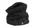 Heat Holders - Ladies Thick Cable Knit Fleece Lined Neck Warmer - Black
