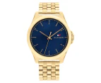 Tommy Hilfiger Gold Steel Blue Dial Men's Watch - 1710546