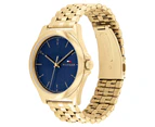 Tommy Hilfiger Gold Steel Blue Dial Men's Watch - 1710546