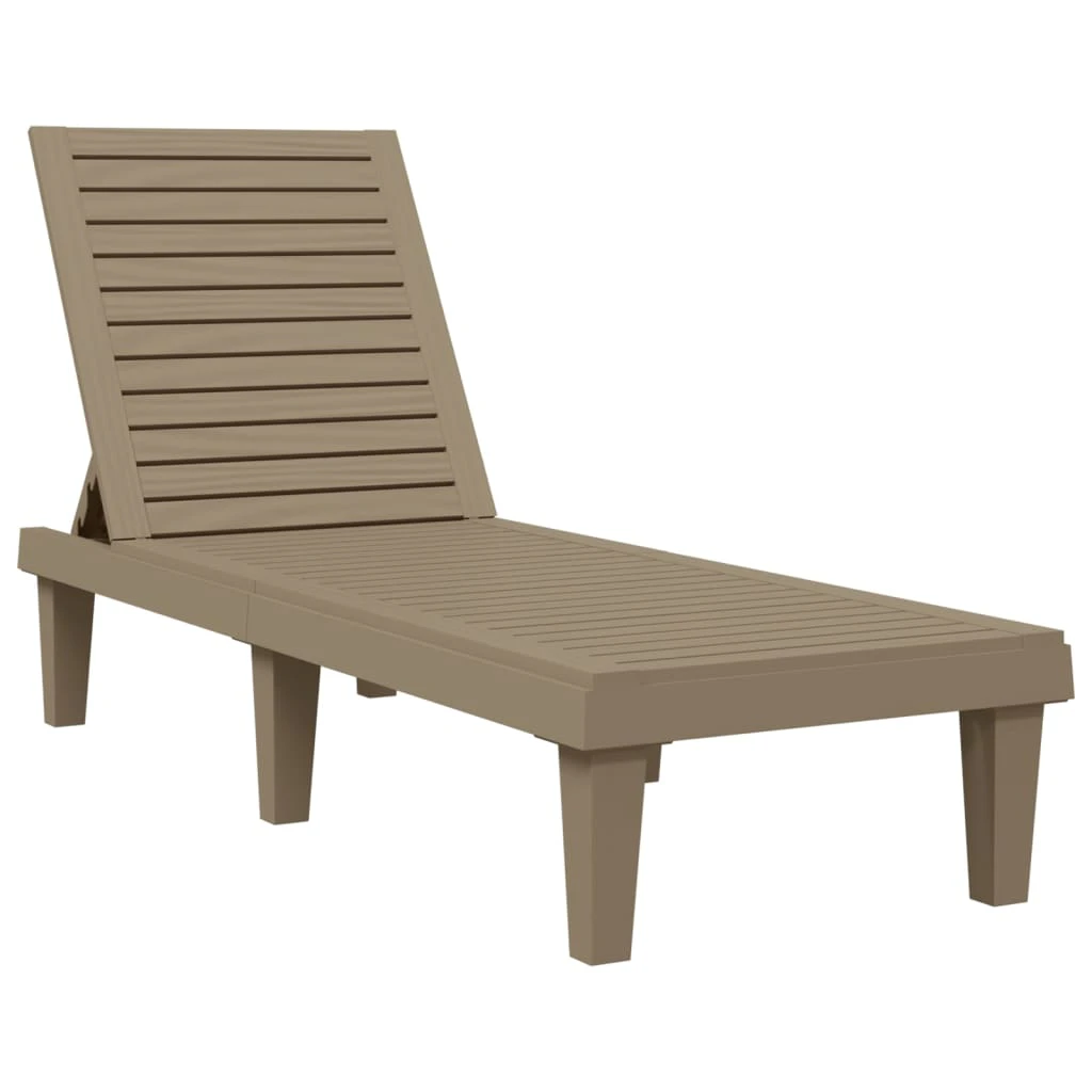 vidaXL Sun Lounger Light Brown 155x58x83 cm Polypropylene