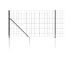 vidaXL Wire Mesh Fence with Spike Anchors Anthracite 1.1x25 m