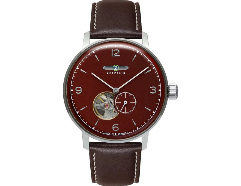 Zeppelin lz129 hindenburg Mens Analog Automatic Watch with Leather bracelet Brown