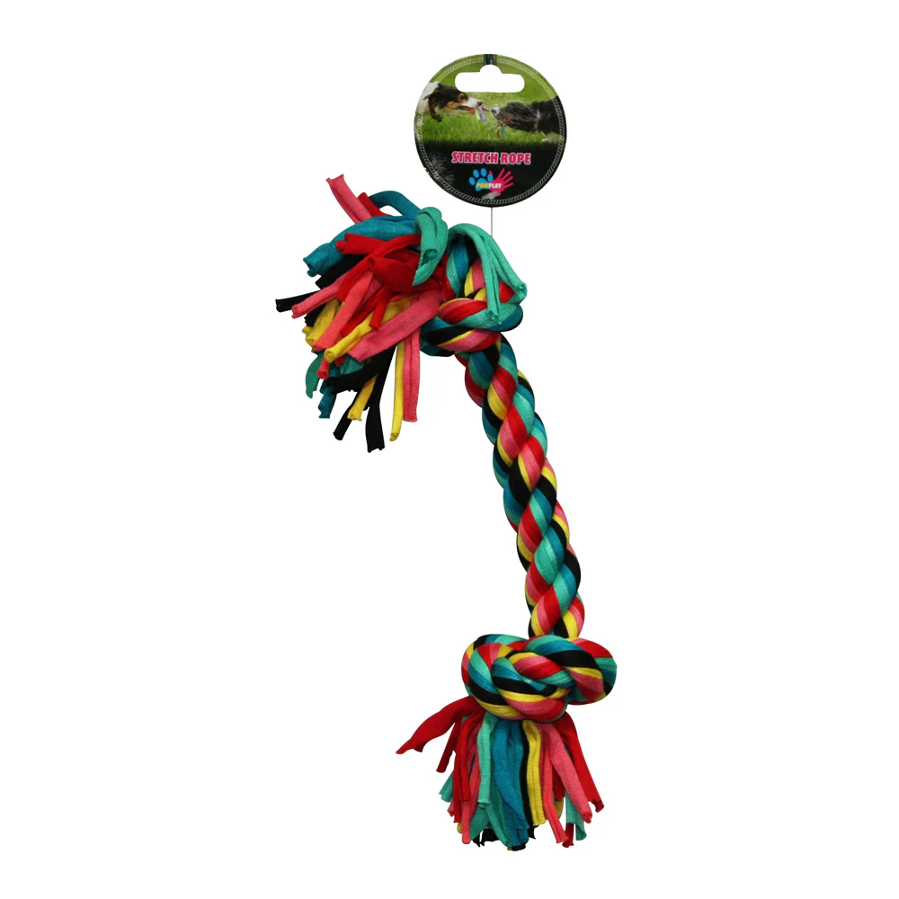 Paw Play Rope Stretch Interactive Play Pet Dog Toy Multicolour 36cm