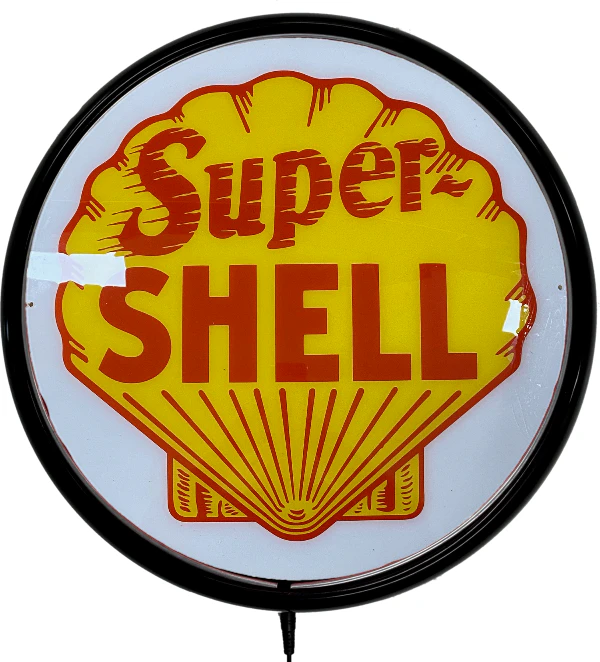 Super SHELL Bar Lighting Wall Sign Light Button Black