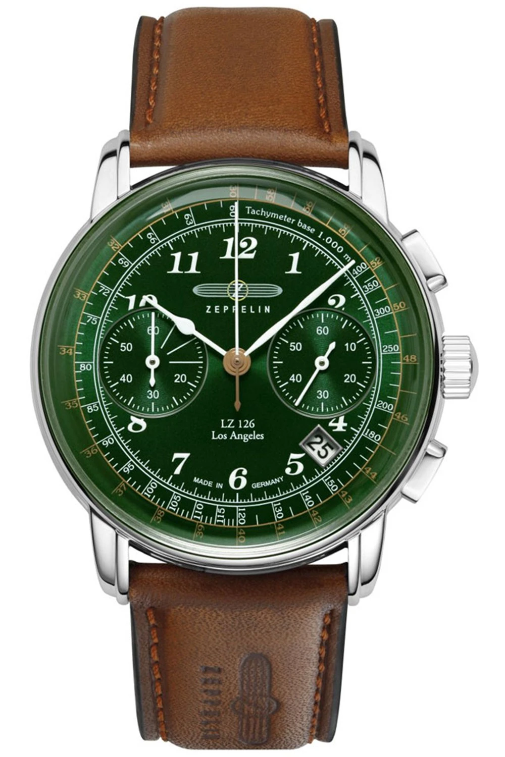 Zeppelin lz126 los angeles Mens Analog Quartz Watch with Leather bracelet Green