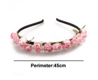 Floral Crown Rose Flower Headband Hair Wreath - Light pink