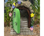 Garden Sculpture Stone Door Design Waterproof Resin Tree Landscape Figurines for Outdoor-Multicolor