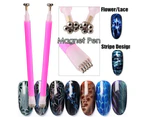 Nail Art Cats Eye Flower Stripe Magnetic Pen DIY 3D Polish UV Gel Manicure Tool