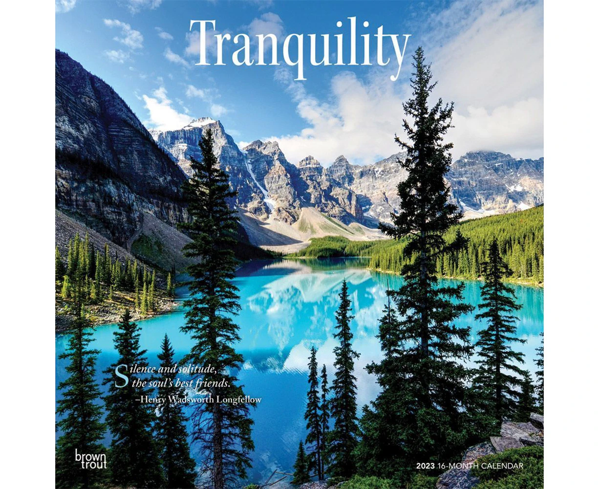 2023 Calendar Tranquility 16-Month Square Wall, Browntrout