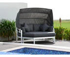 FurnitureOkay Manly Aluminium Outdoor Daybed - White - With side table