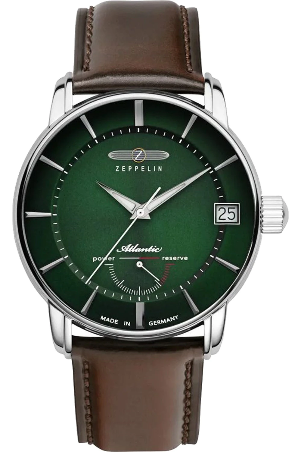 Zeppelin atlantic Mens Analog Automatic Watch with Leather bracelet Green