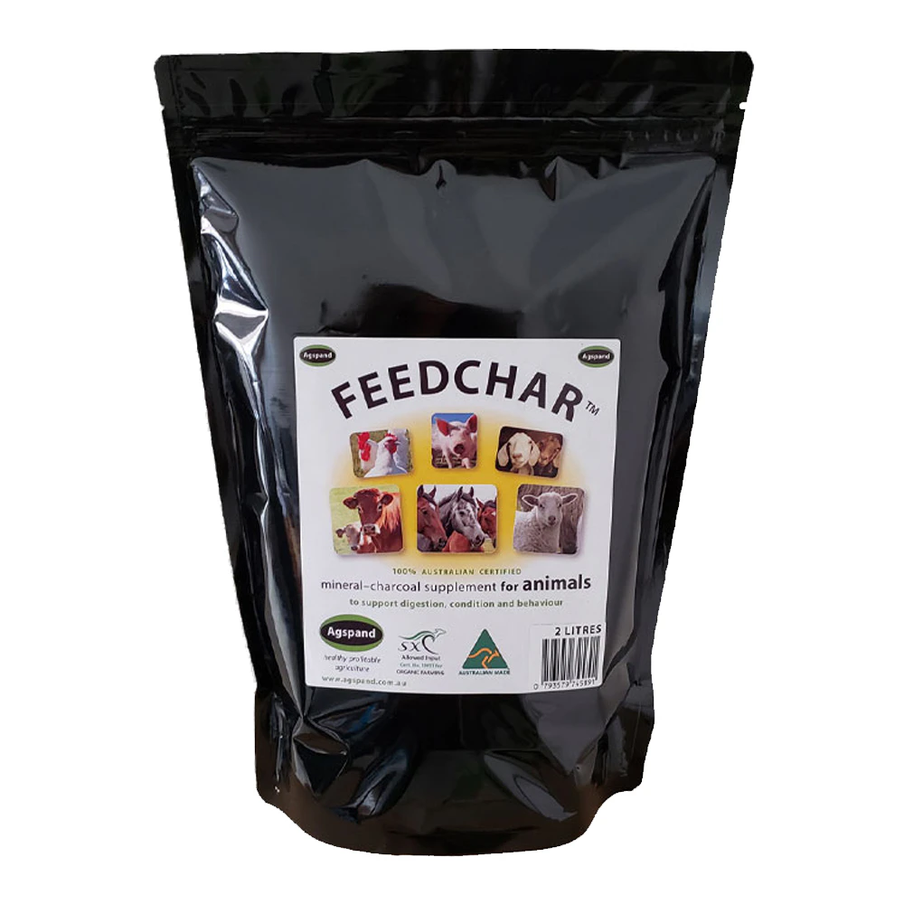 Agspand Feedchar Mineral Charcoal Supplement Pouch for Animals 2L