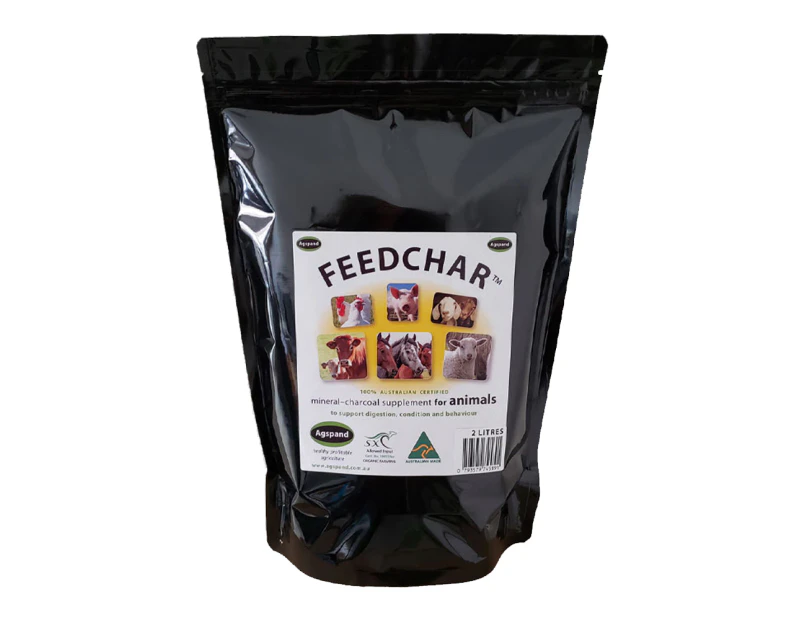Agspand Feedchar Mineral Charcoal Supplement Pouch for Animals 2L
