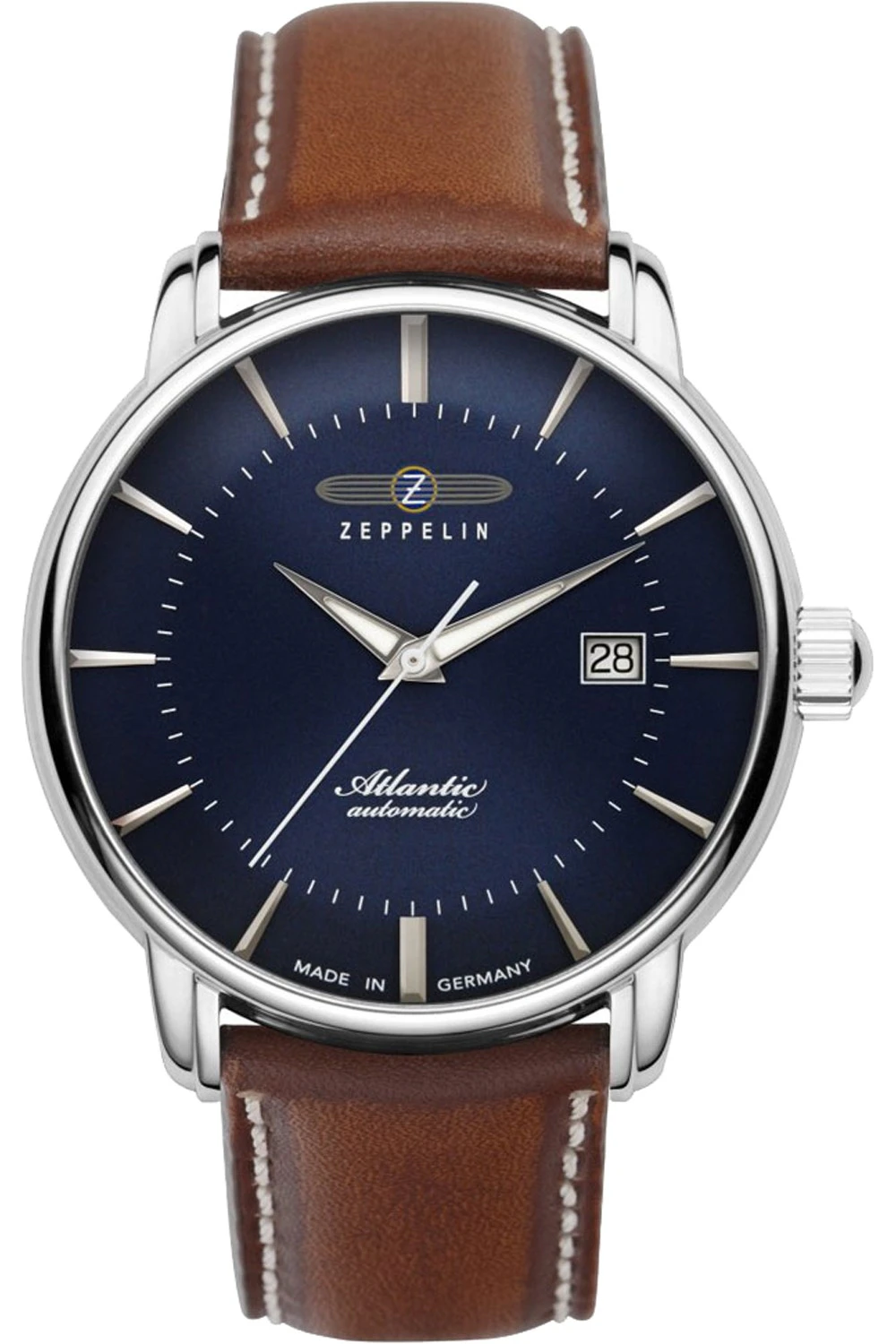 Zeppelin atlantic Mens Analog Automatic Watch with Leather bracelet Blue