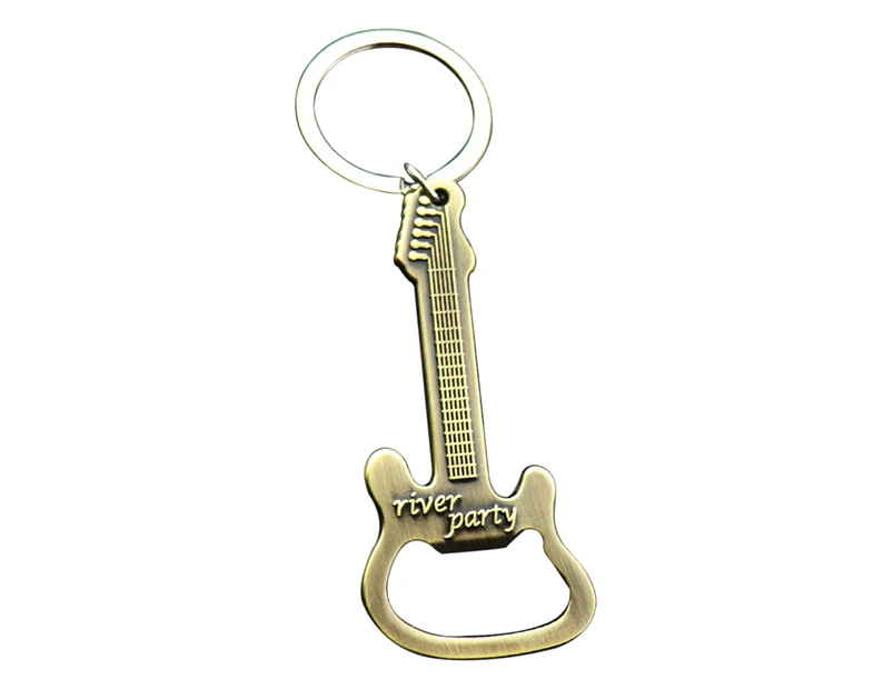 Bottle Opener Innovative Multifunctional Stainless Steel Guitar Shape Bottle Opener Keychain Key Ring for Home-Yellow