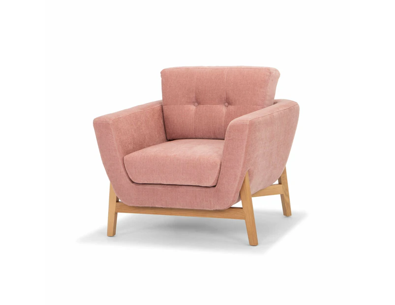 Helgrim Fabric Armchair - Dusty Blush