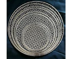 Round Stainless Steel BBQ Grill Roast Mesh Net Non-stick Barbecue Baking Pan-15cm