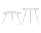 FurnitureOkay Yea Steel Outdoor Side Table Set - White