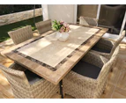 FurnitureOkay Stone Outdoor Dining Table (180x100cm)