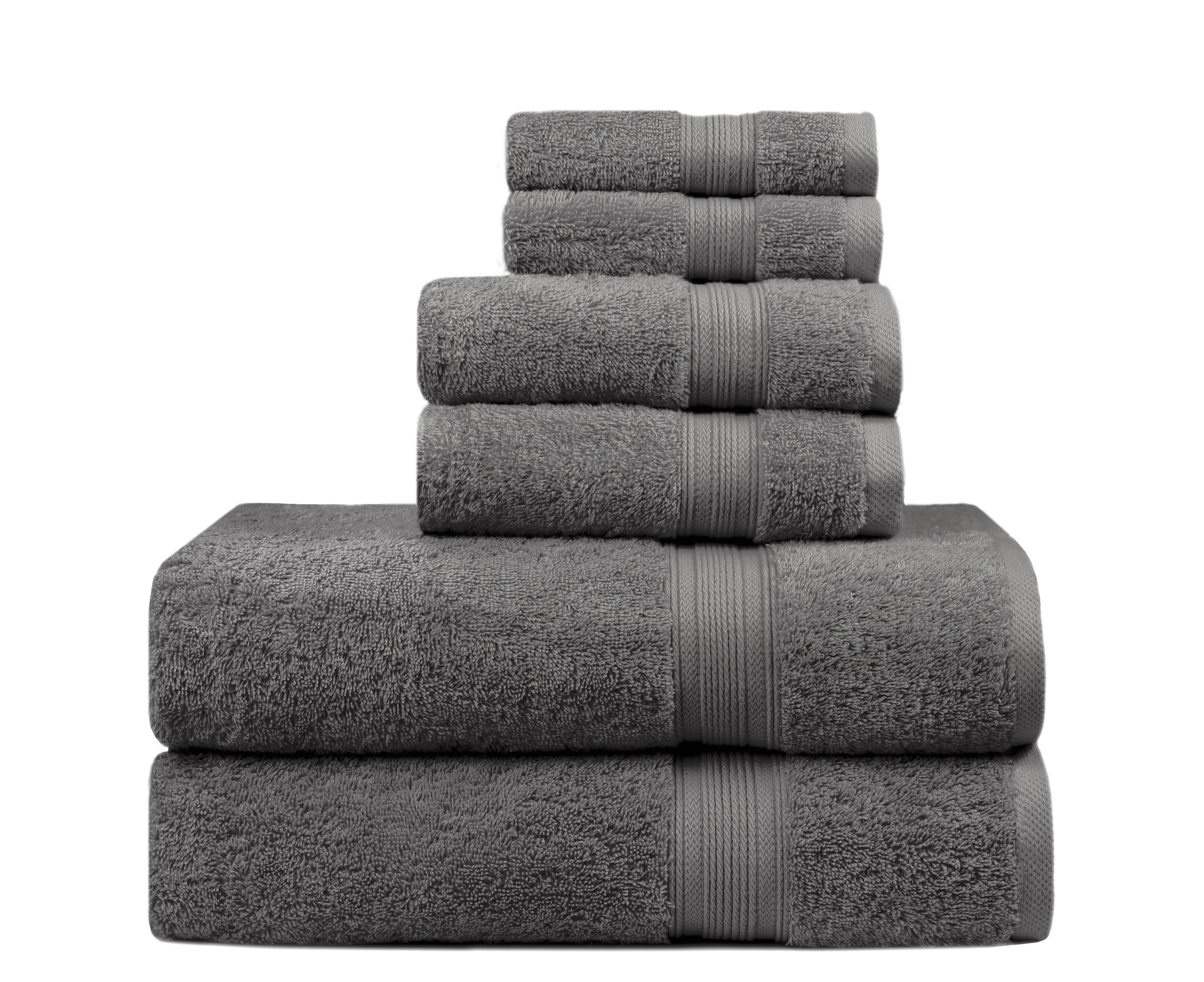 Bourgeois Towel Set (Pack of 6) - Charcoal