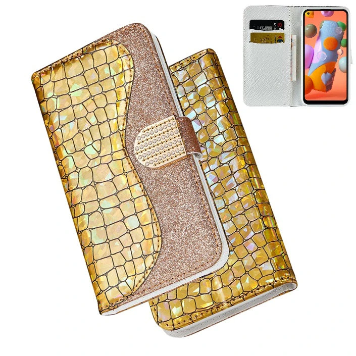 Samsung Galaxy A21S Case Wallet Cover Golden